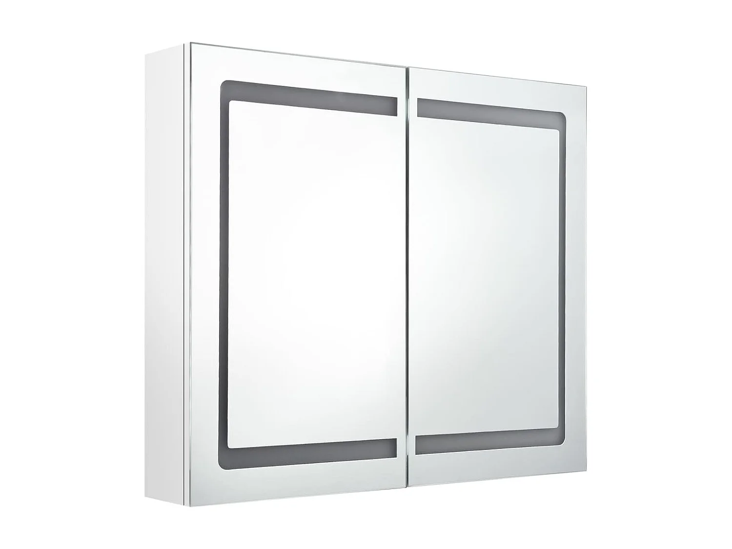 Armario de baño con espejo LED blanco brillante 80x12x68 cm
