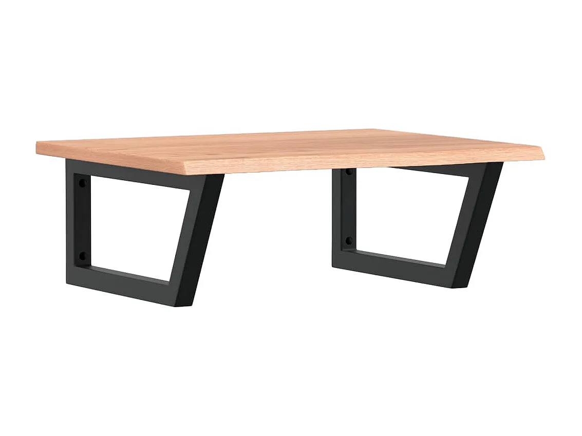 Étagère de vasque murale acier et bois de chêne massif