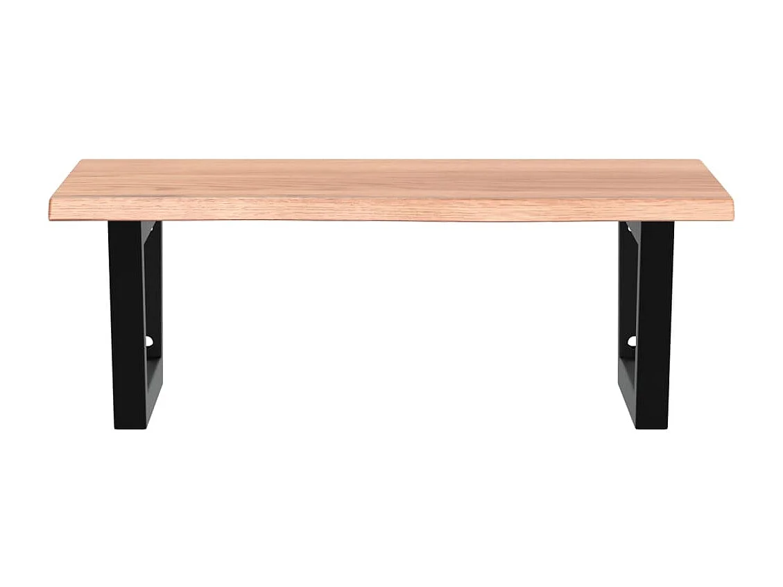 Étagère de vasque murale acier et bois de chêne massif