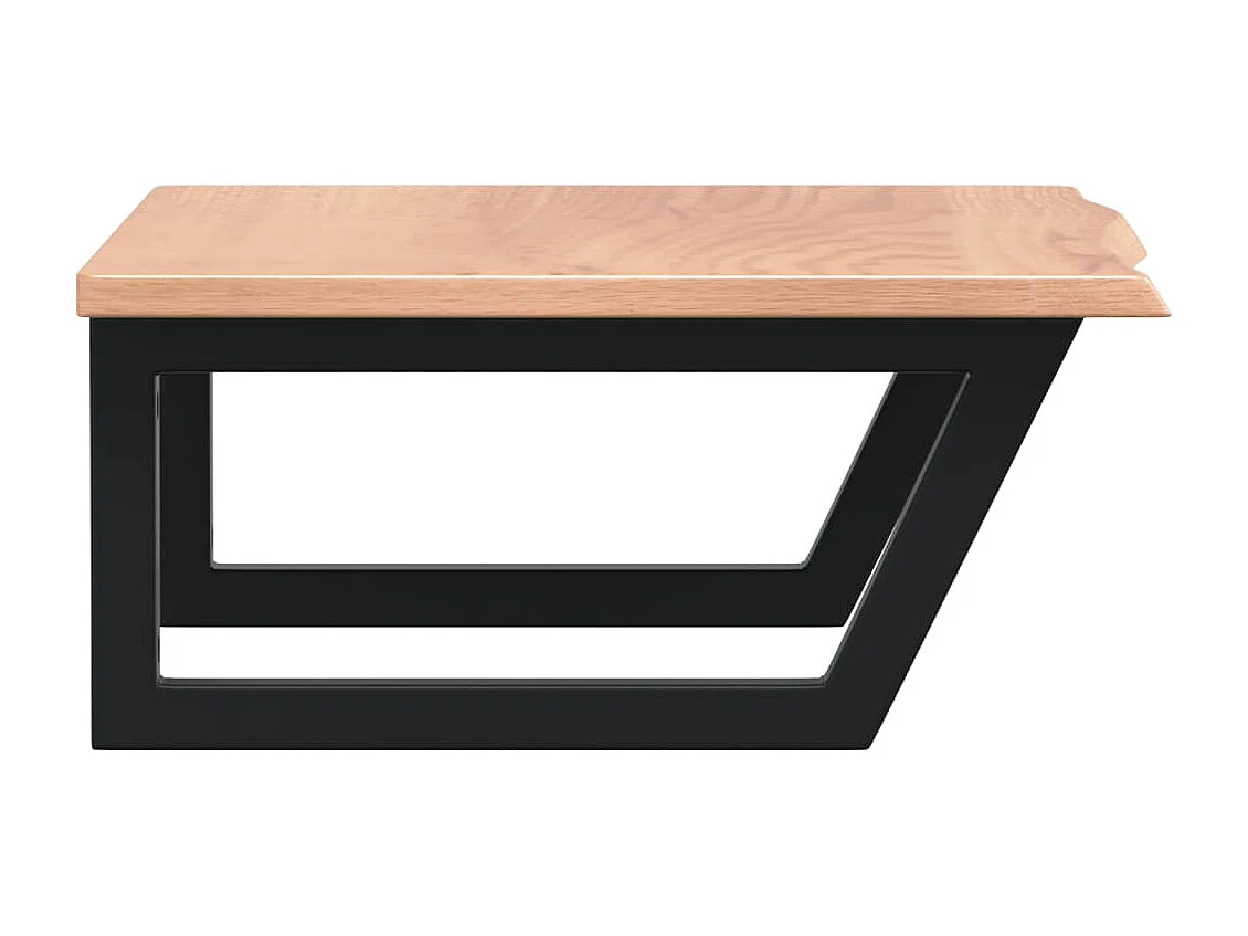 Étagère de vasque murale acier et bois de chêne massif