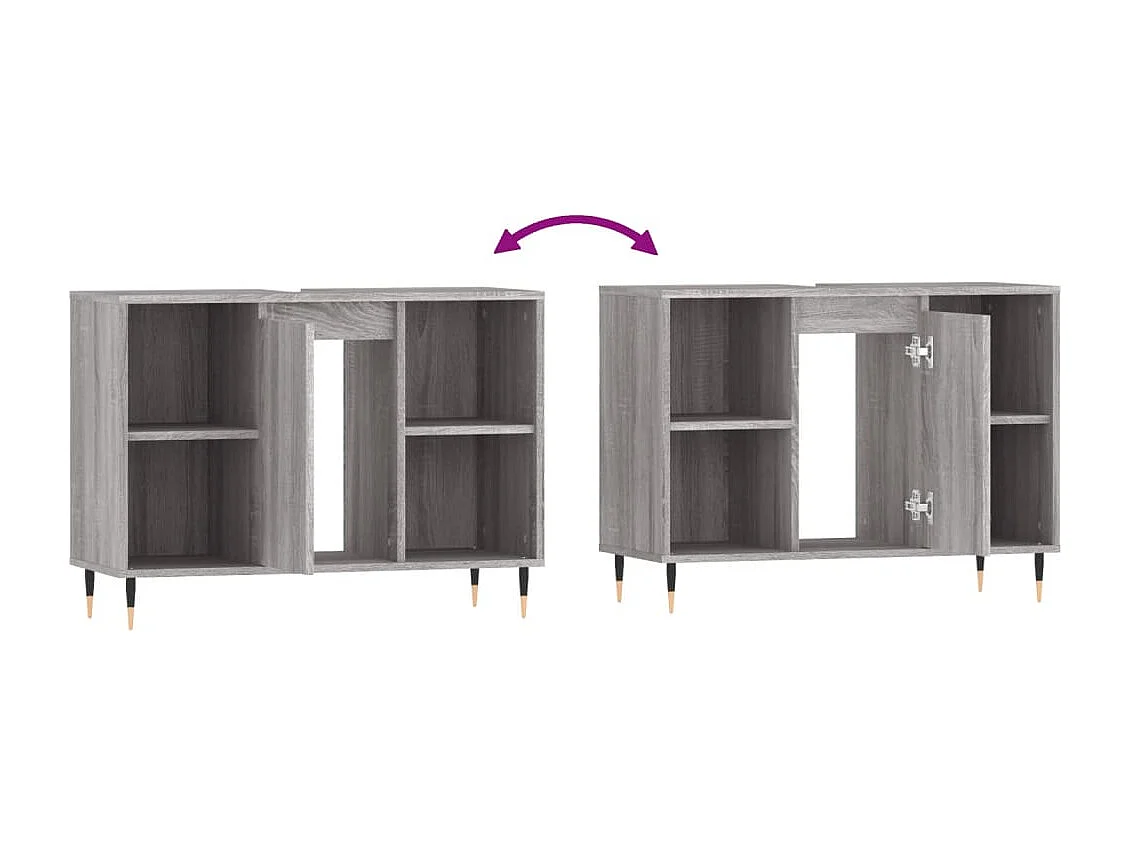 Armoire salle de bain sonoma gris 80x33x60 cm bois d'ingénierie