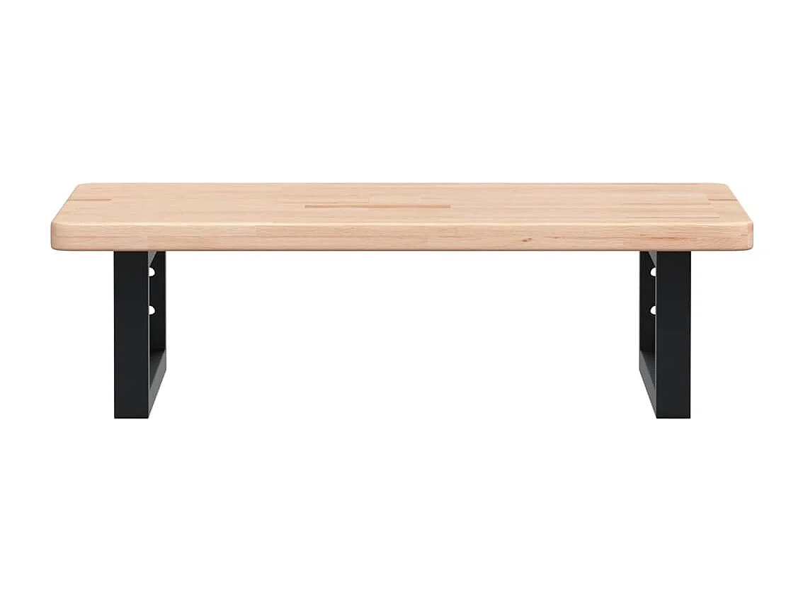 Waschtischplatte mit Halterung Stahl und Massivholz Eiche