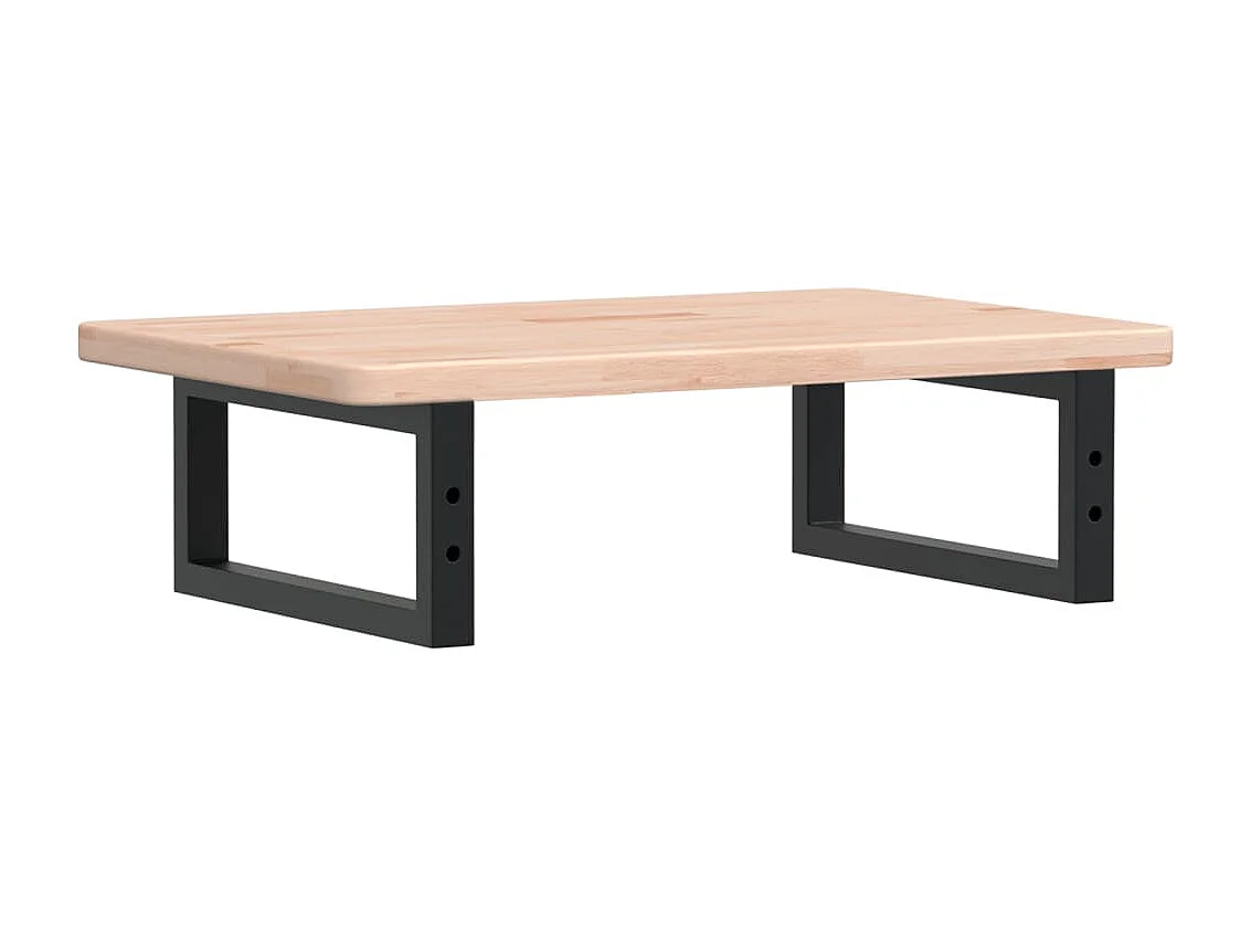 Waschtischplatte mit Halterung Stahl und Massivholz Eiche