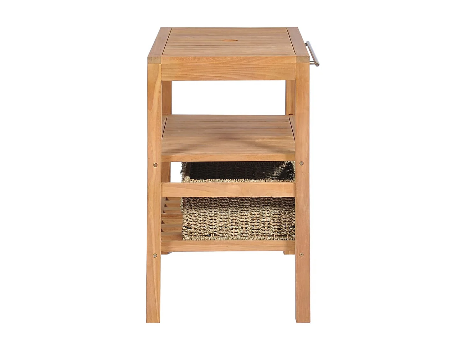 Meuble de salle de bain avec 2 paniers Teck massif 74x45x75 cm