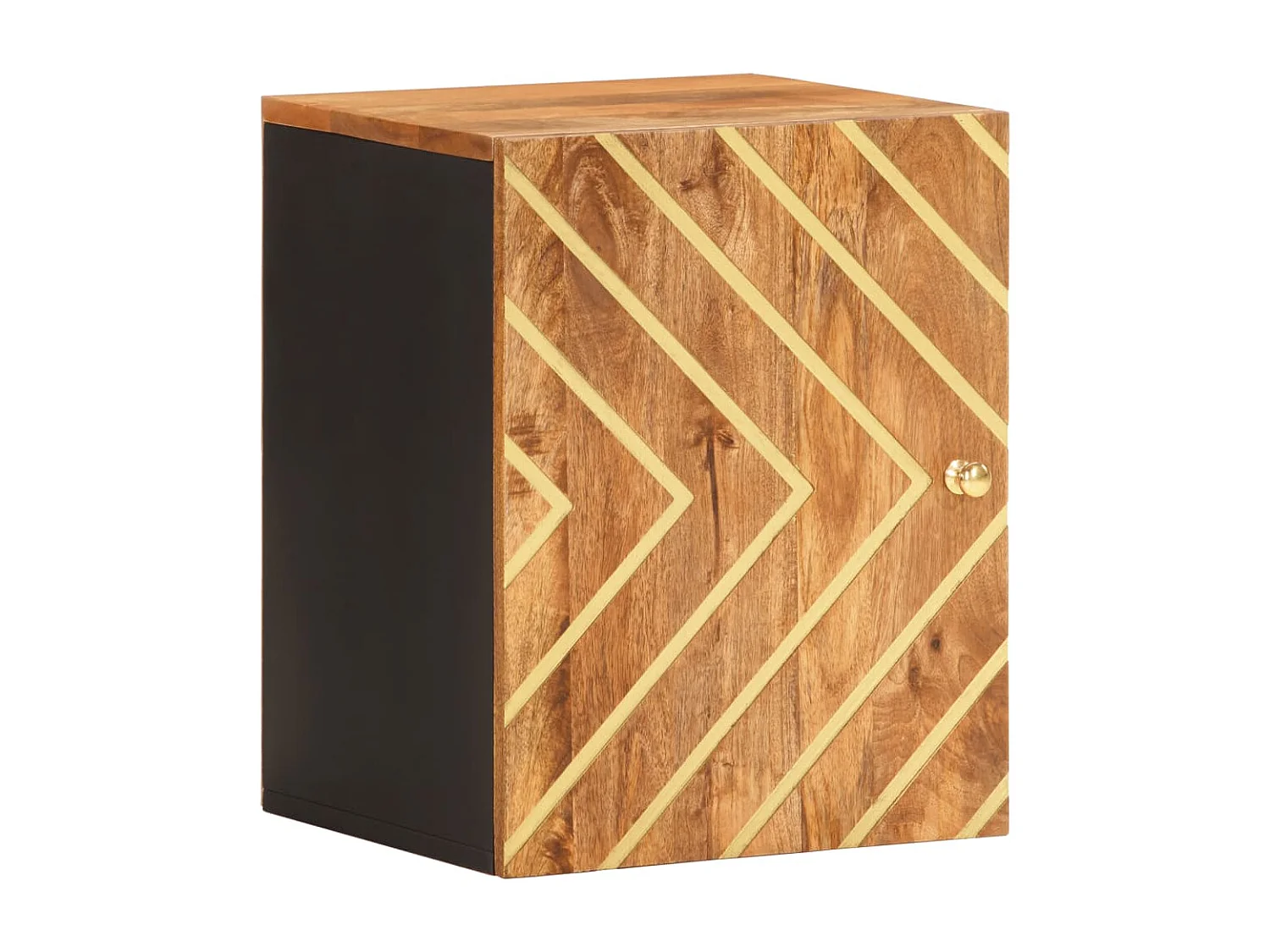 Armoire murale de bain marron et noir bois massif de manguier