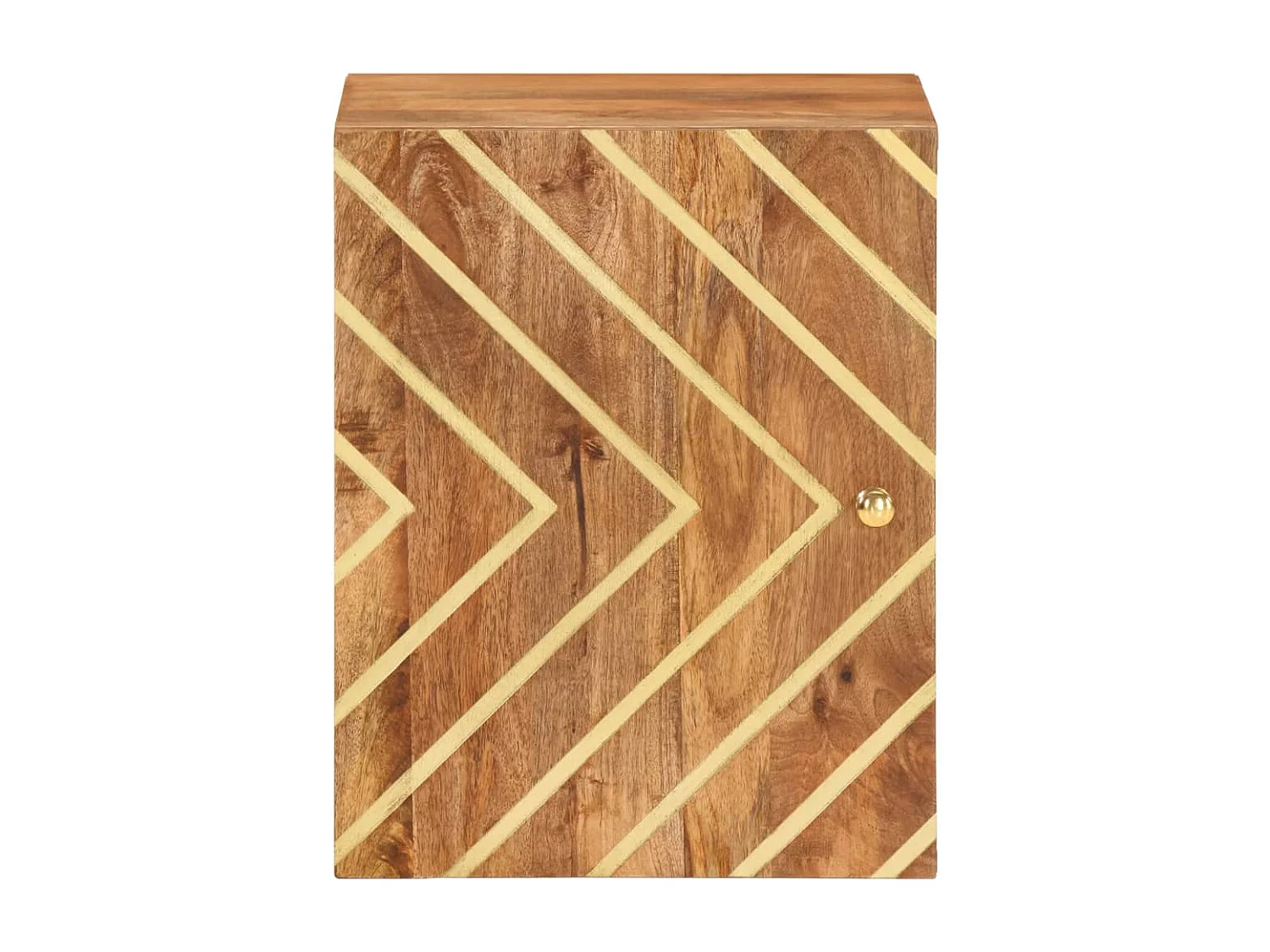 Armoire murale de bain marron et noir bois massif de manguier