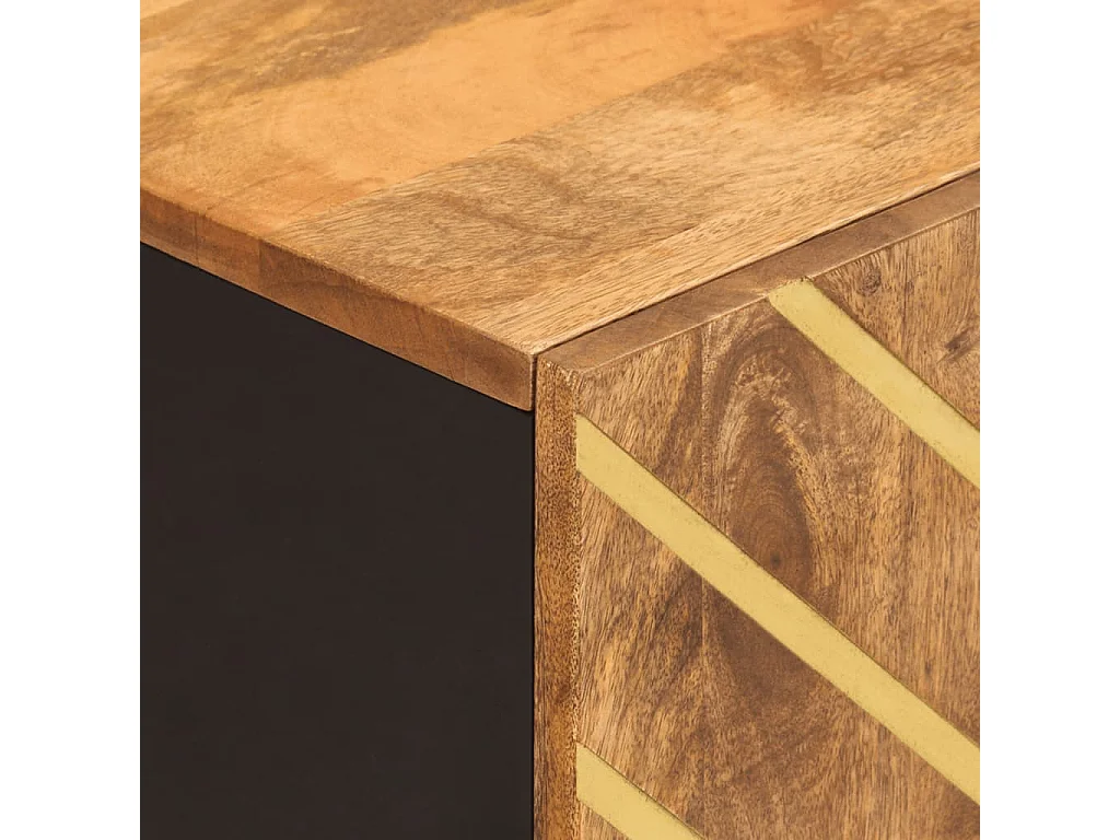 Armoire murale de bain marron et noir bois massif de manguier