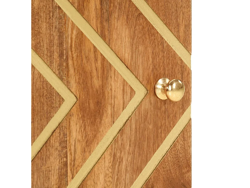 Armoire murale de bain marron et noir bois massif de manguier