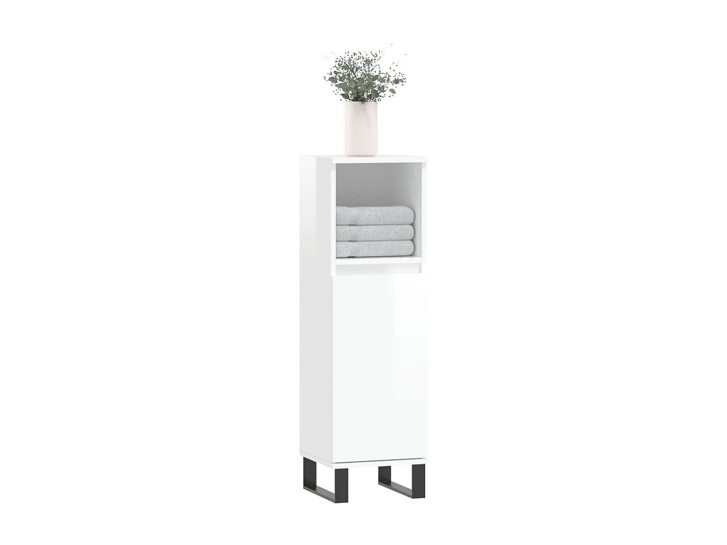 Armoire de salle de bain blanc brillant 30x30x100 cm