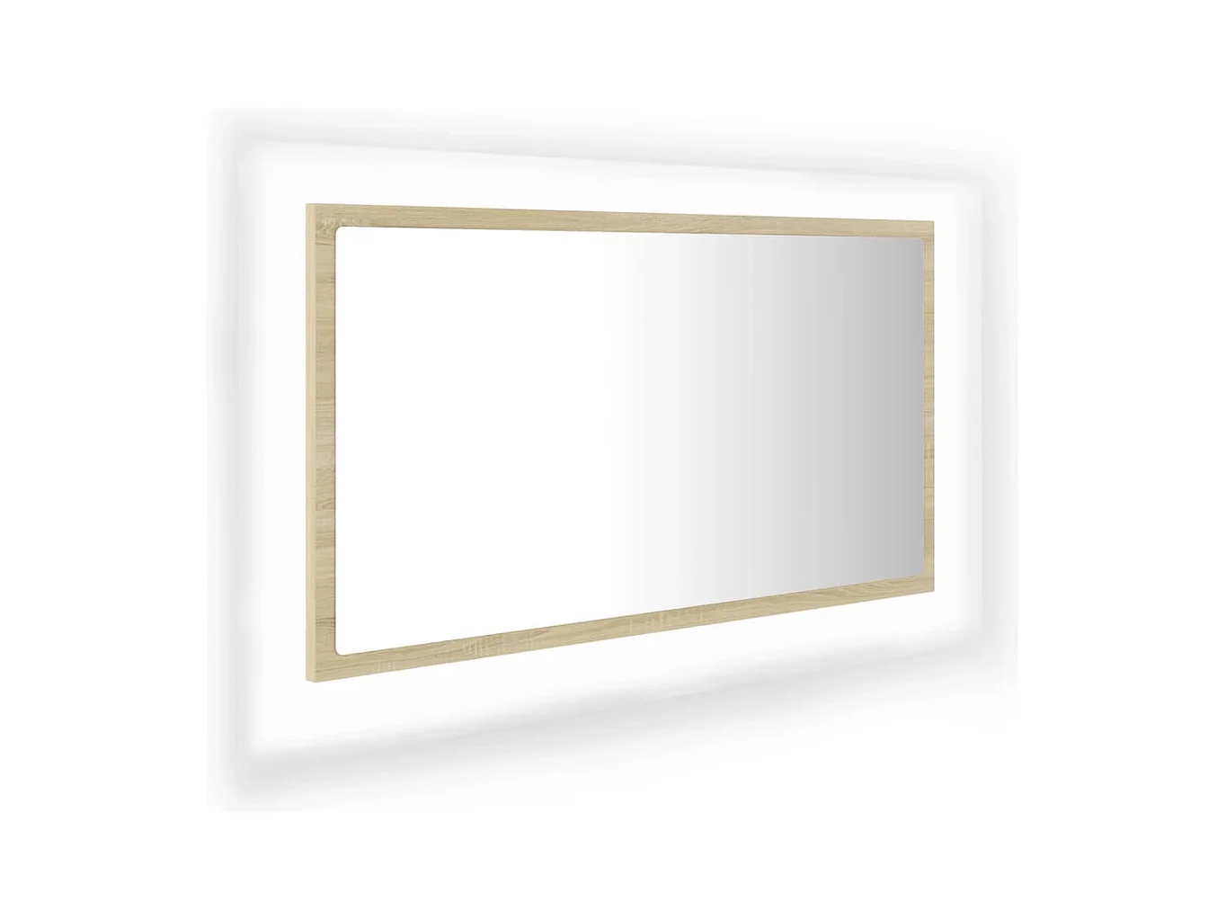 Miroir LED de salle de bain Chêne sonoma 80x8,5x37 cm Acrylique