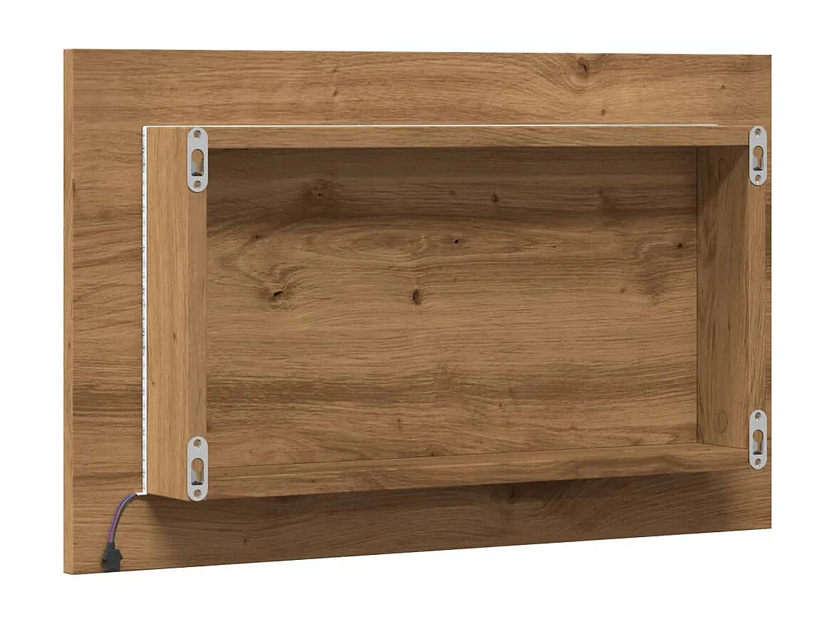 Specchio da Bagno con Luci LED Rovere Artigianale 60x8,5x38 cm