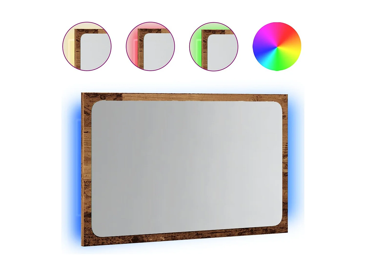 Badkamerspiegel met LED 60x8,5x38 cm artisanaal eikenkleurig