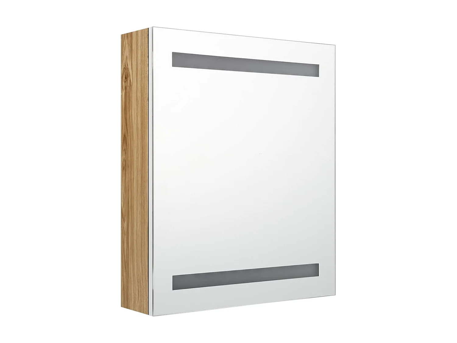 Armario de baño con espejo LED blanco y roble 50x14x60 cm