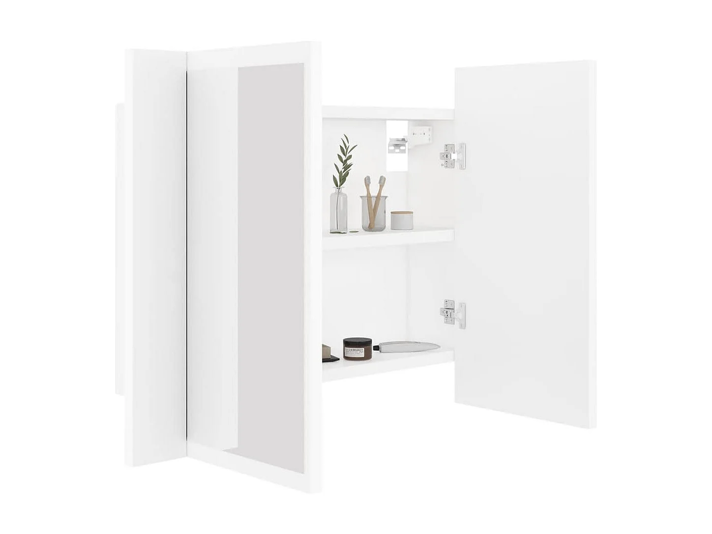 Armoire salle de bain à miroir LED Blanc 60x12x45 cm Acrylique