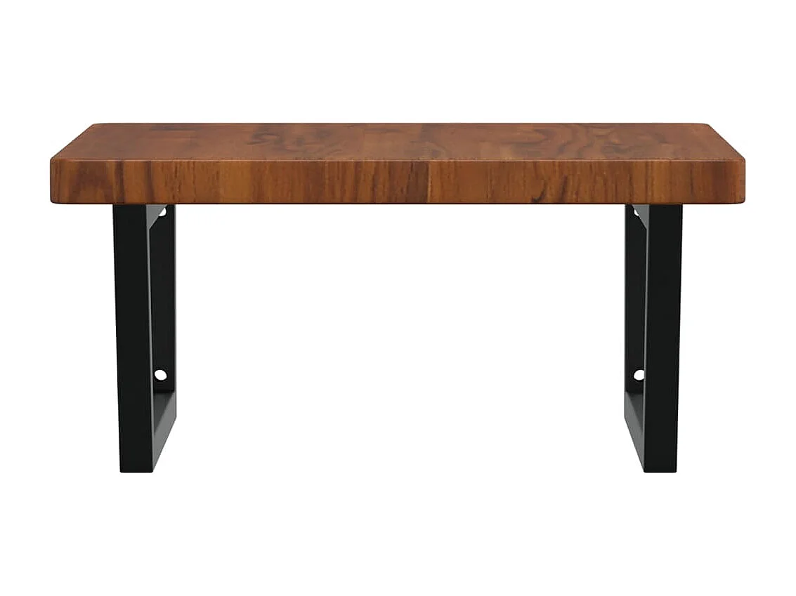 Étagère de vasque murale acier et bois de chêne massif