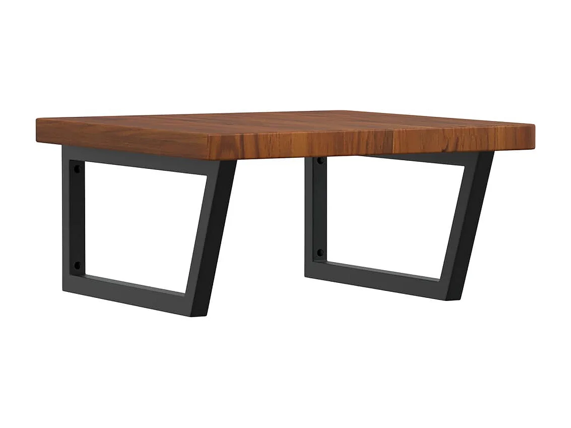 Étagère de vasque murale acier et bois de chêne massif