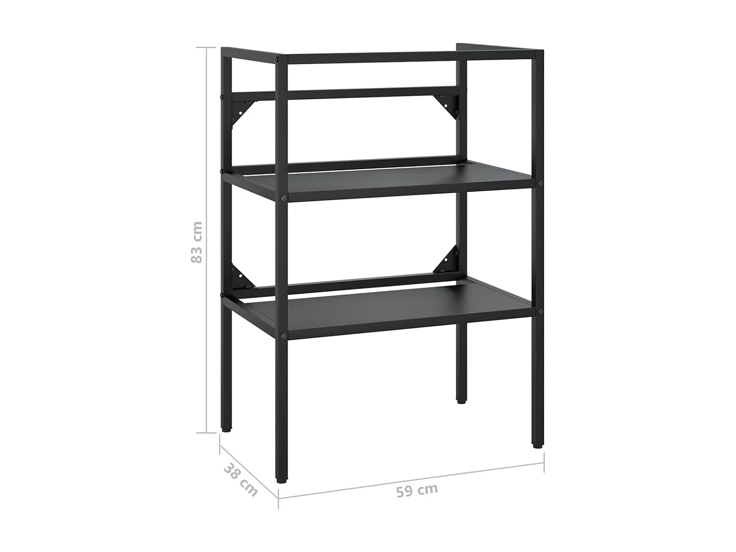 Struttura per Lavabo da Bagno Nera 59x38x83 cm in Ferro