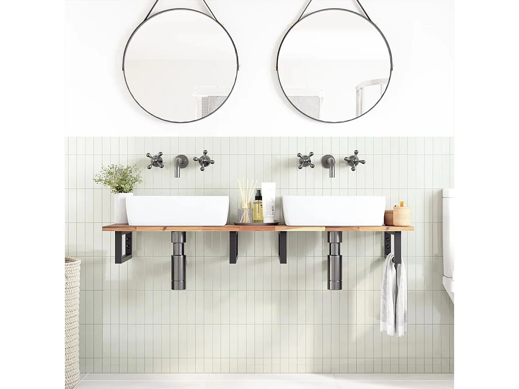 Tampo p/ móvel casa de banho 140x40x2 acácia maciça não tratada