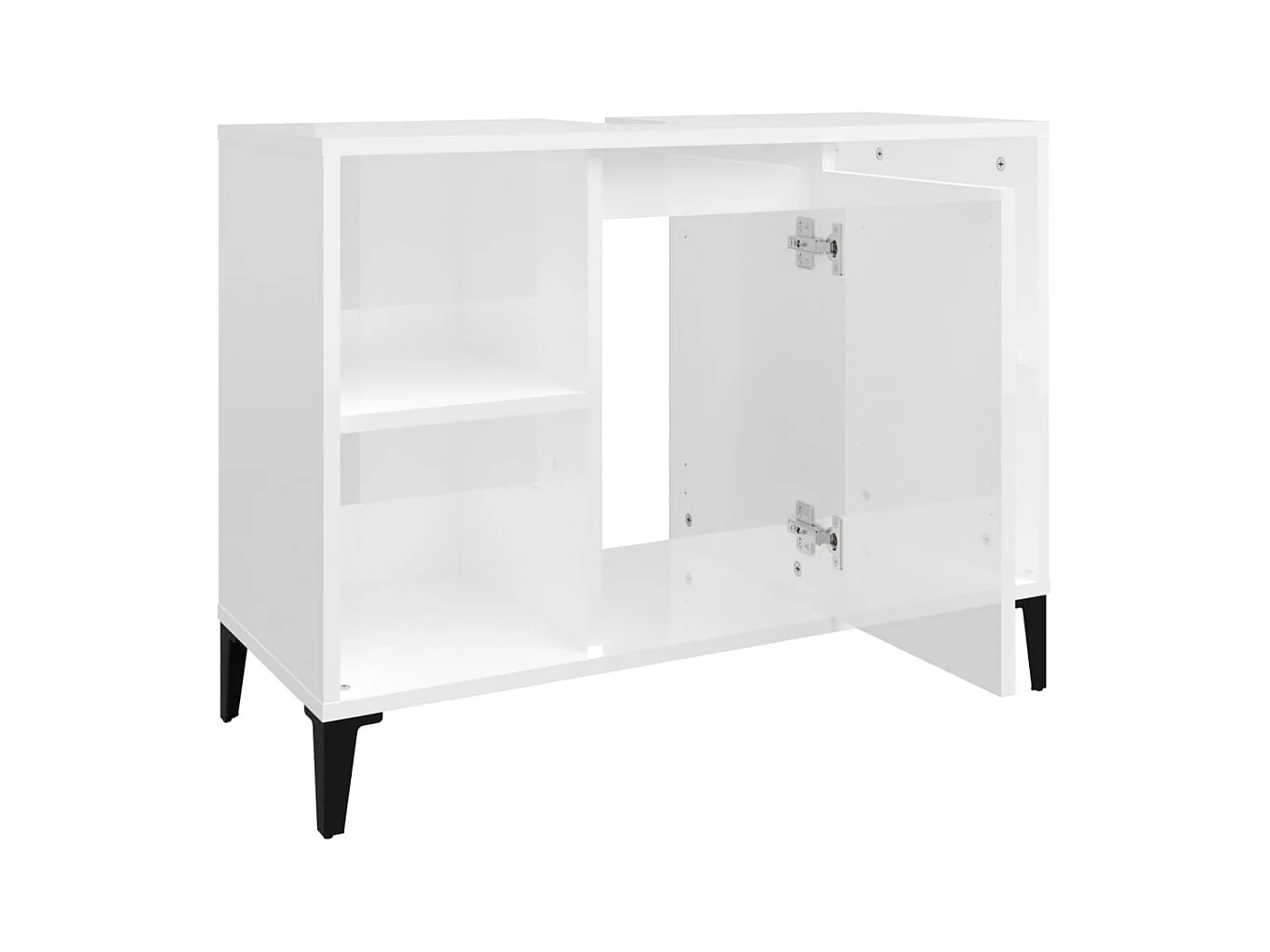 Móvel p/ lavatório 80x33x60 cm deriv. madeira branco brilhante