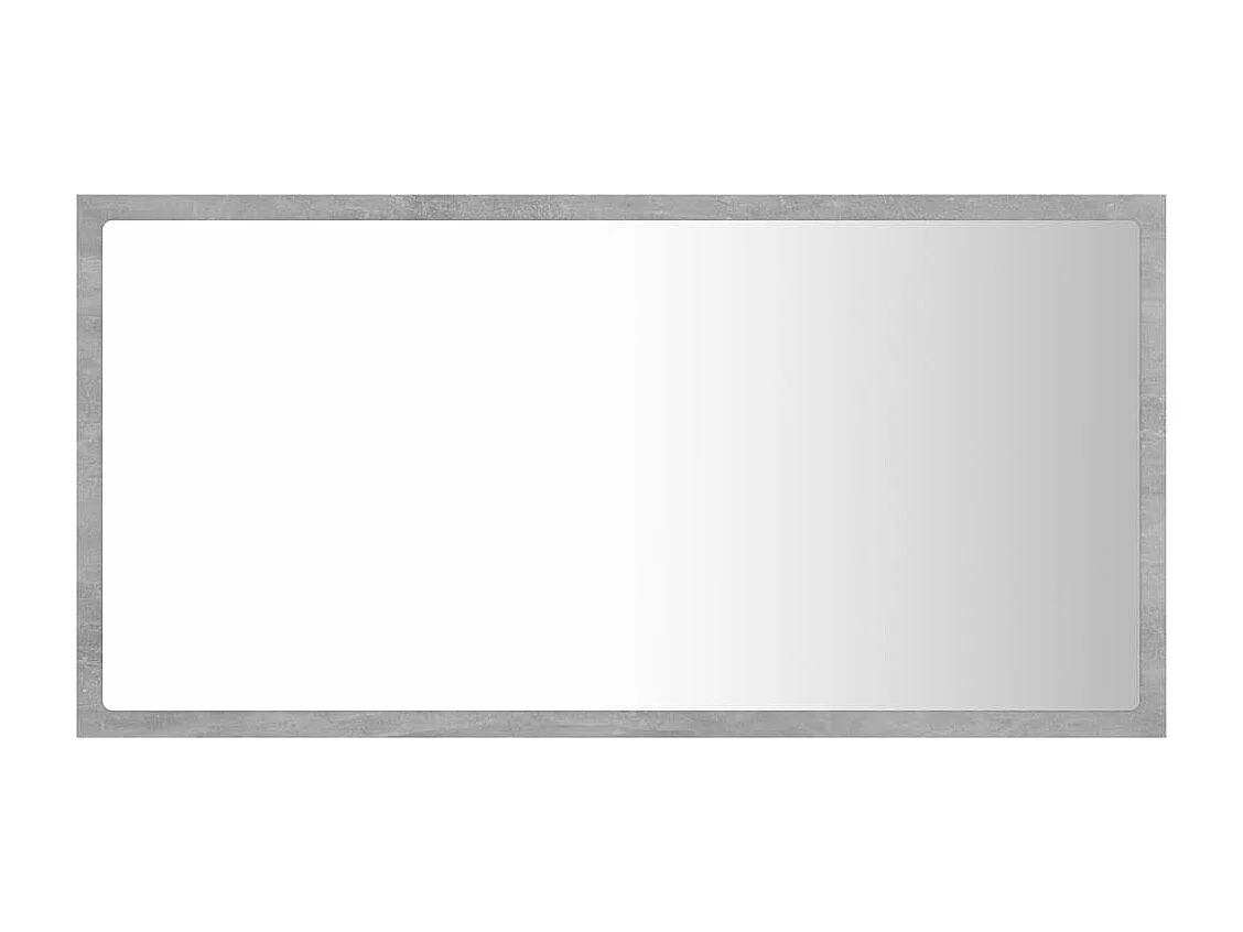 Miroir à LED de salle de bain Gris béton 80x8,5x37 cm Acrylique