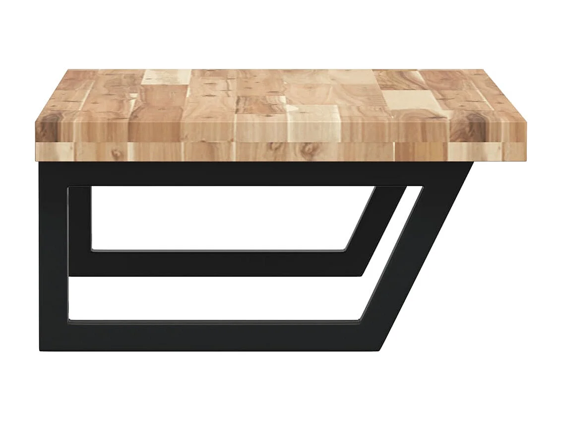 Ripiano a Parete per Lavabo in Acciaio e Massello di Acacia