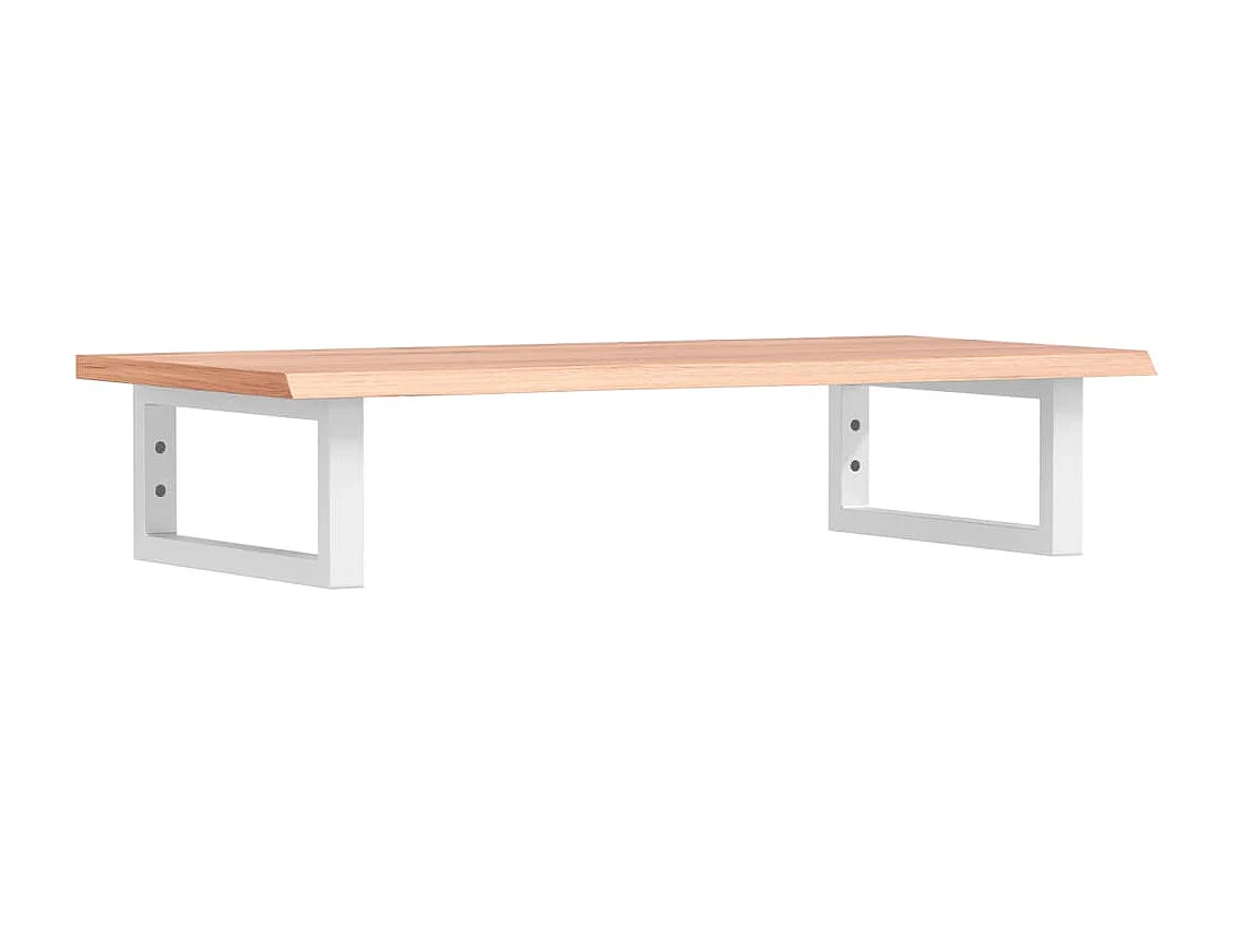 Étagère de vasque murale acier et bois de chêne massif