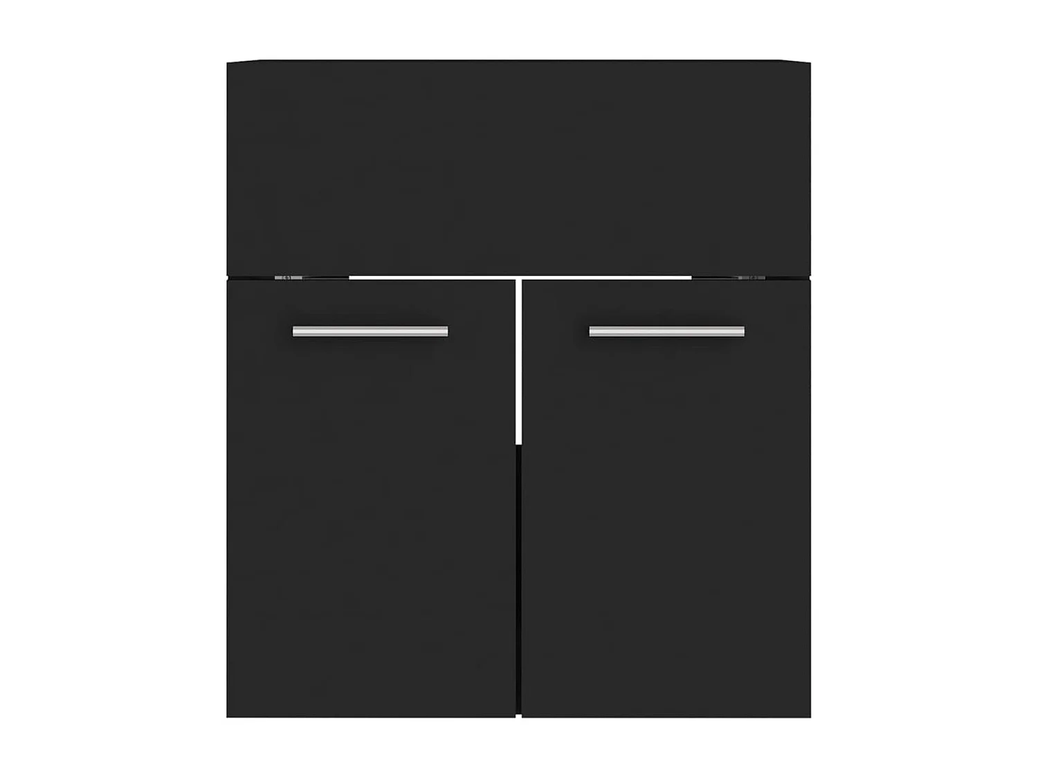 Armoire d'évier avec lavabo intégré noir bois d'ingénierie