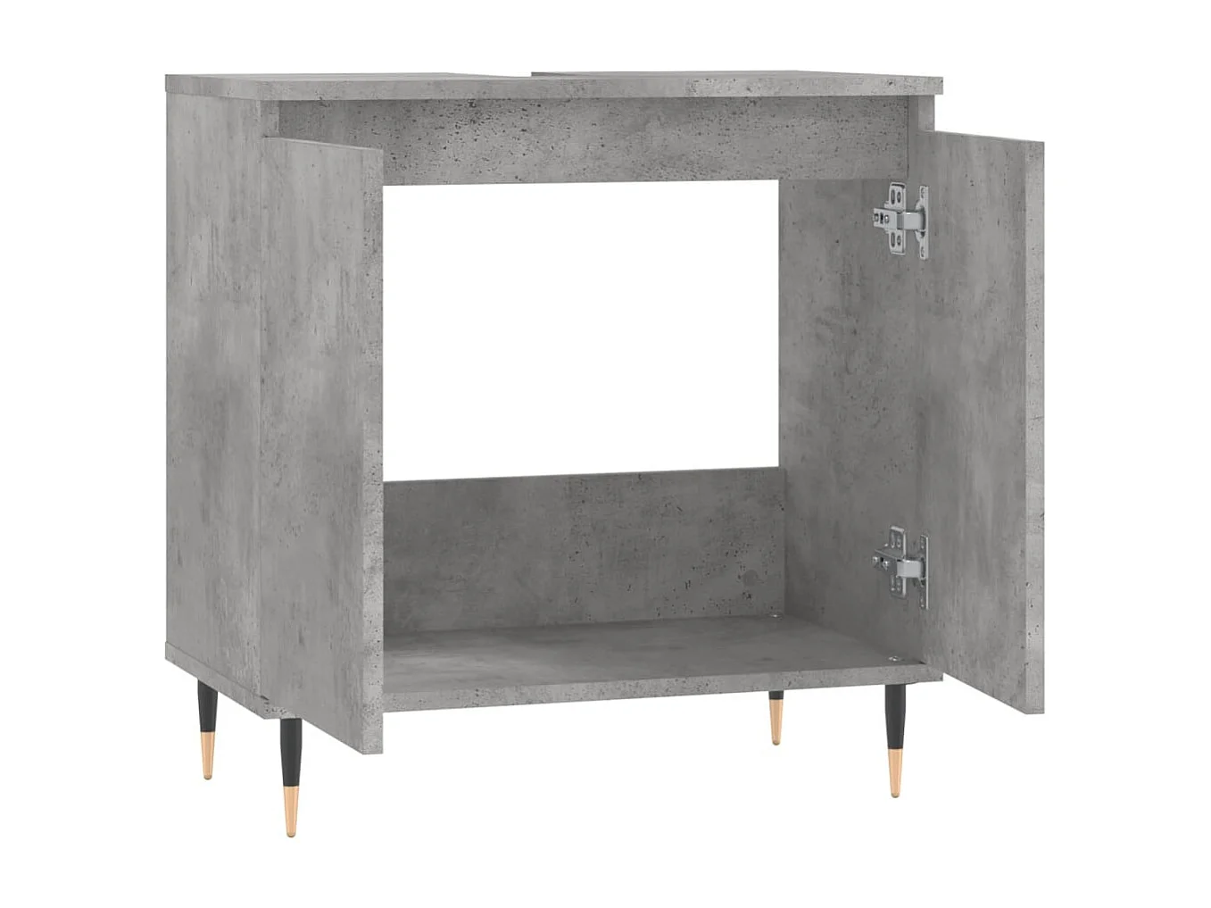 Armadietto da Bagno Grigio Cemento 58x33x60cm Legno Multistrato
