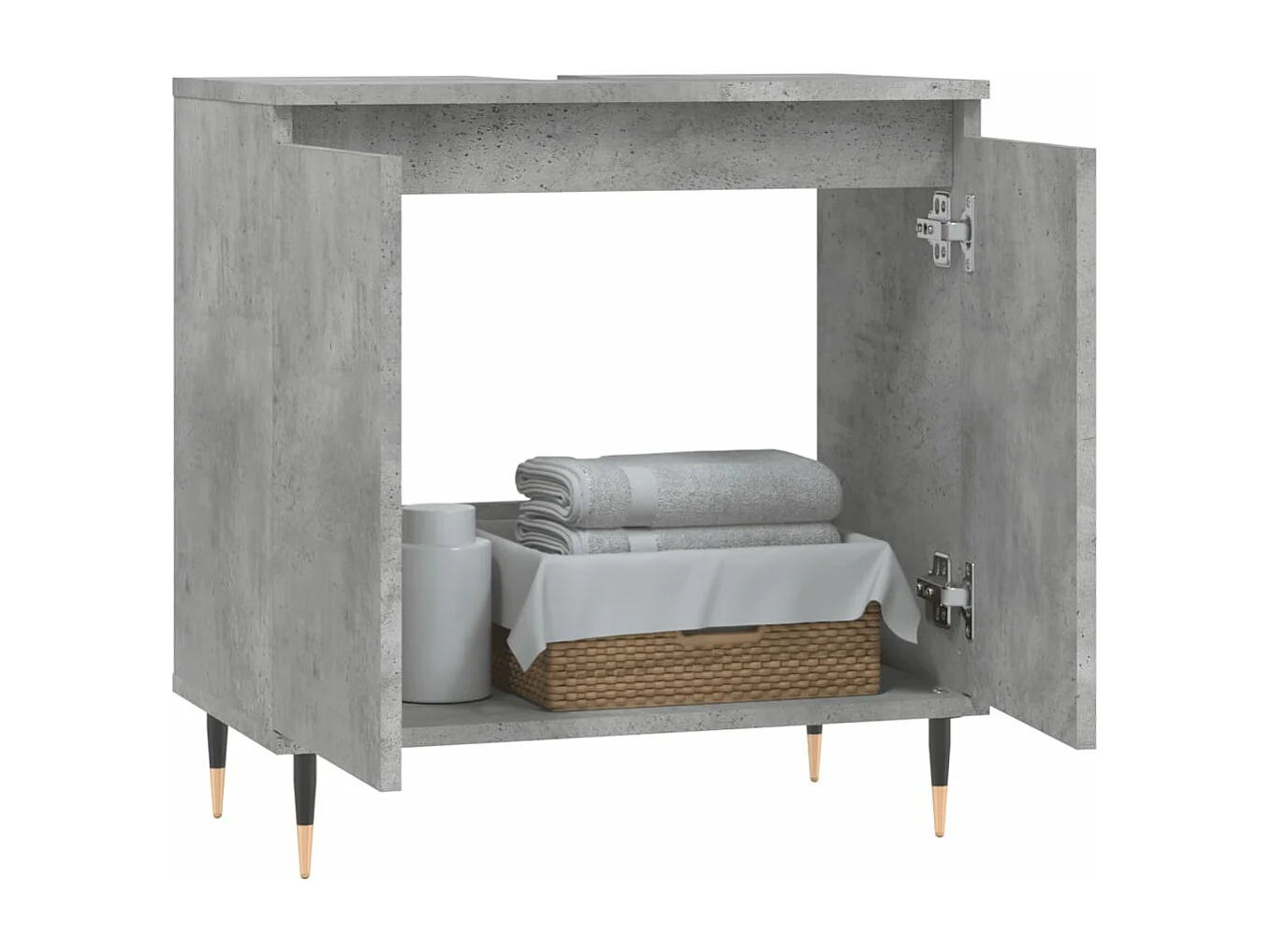 Badschrank Betongrau 58 x 33 x 60 cm Holzwerkstoff