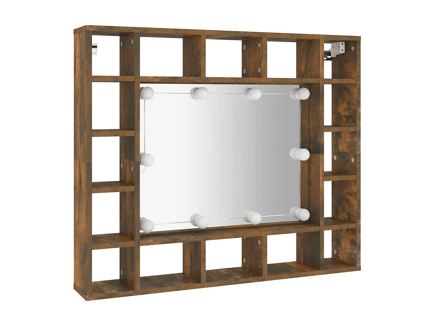 Spiegelschrank mit LED Räuchereiche 91x15x76,5 cm