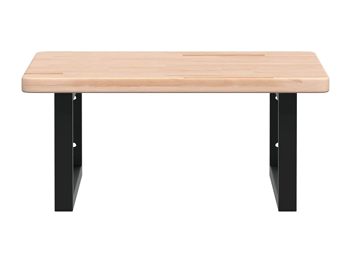 Prateleira de parede p/ lavatório aço/madeira carvalho maciça