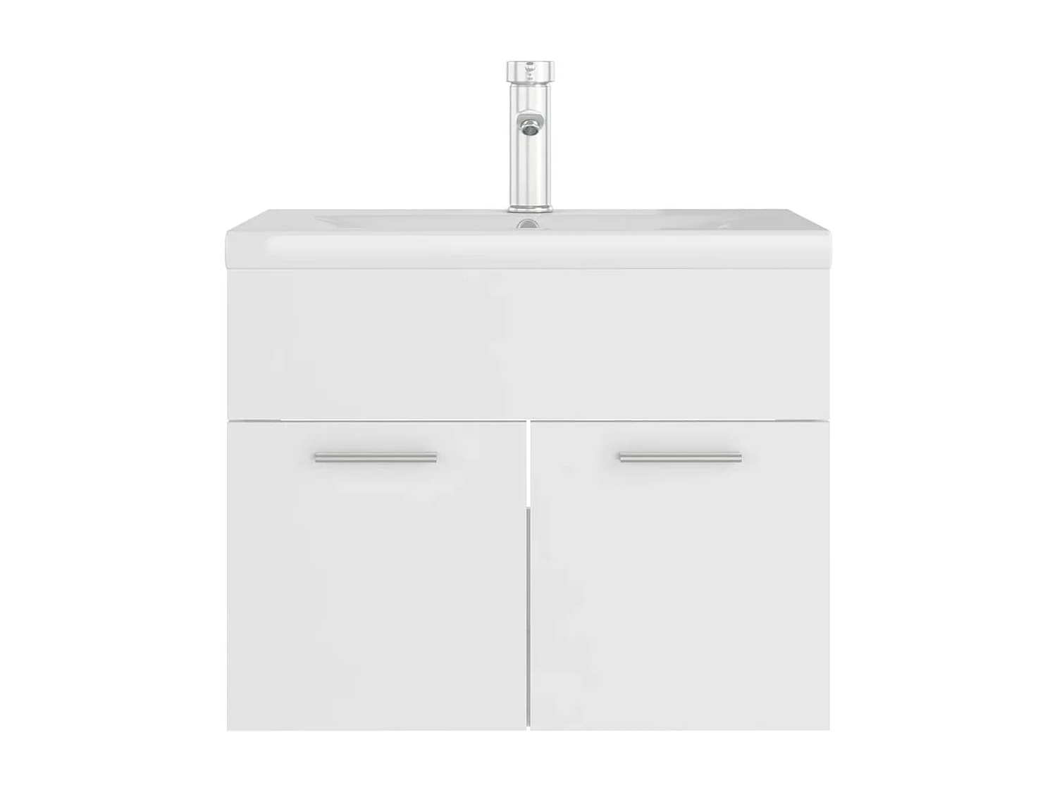 Armoire d'évier avec lavabo intégré Blanc Aggloméré