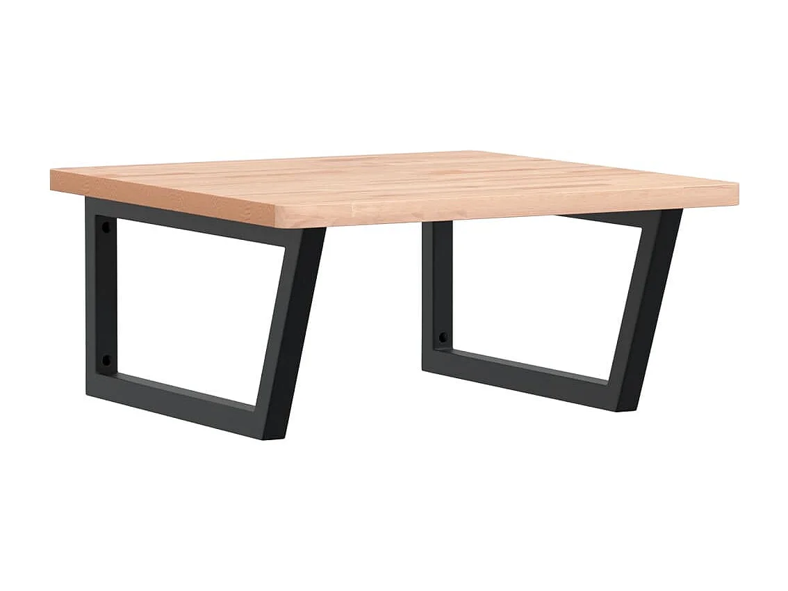 Étagère de vasque murale acier et bois massif de hêtre