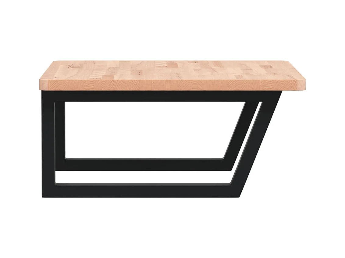 Ripiano a Parete per Lavabo in Acciaio e Massello di Faggio