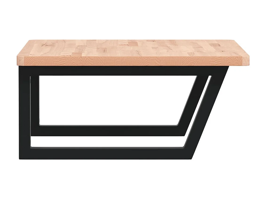 Étagère de vasque murale acier et bois massif de hêtre