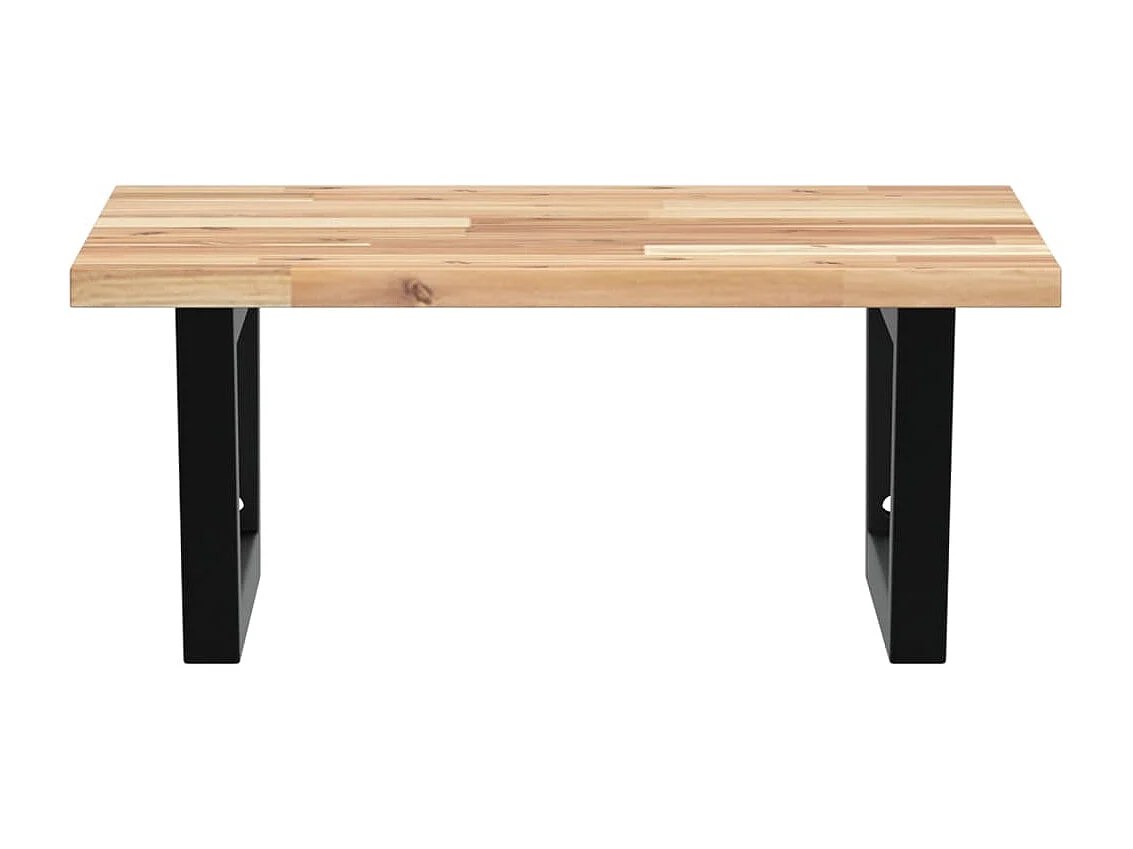 Étagère de vasque murale acier et bois massif d'acacia