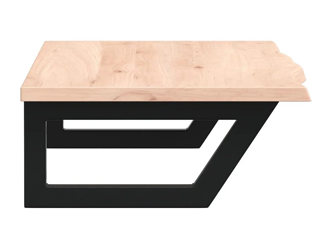 Étagère de vasque murale acier et bois de chêne massif