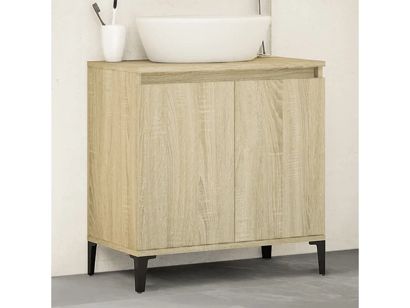 Meuble d'évier chêne sonoma 58x33x60 cm bois d'ingénierie