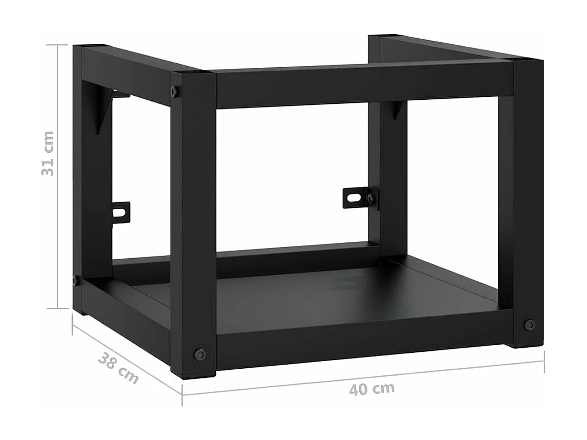 Struttura per Lavabo a Parete Nera 40x38x31 cm in Ferro