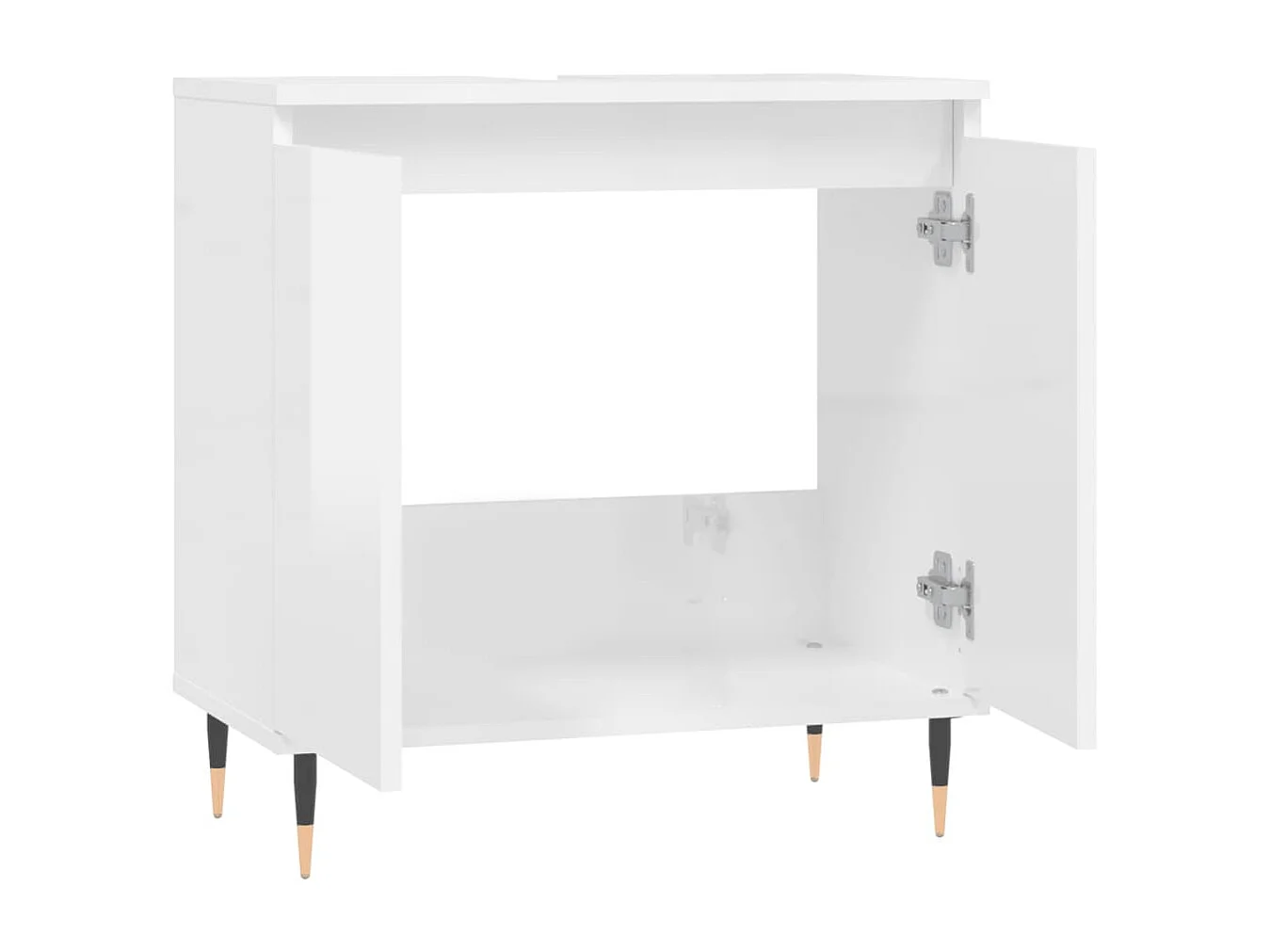 Armadietto Bagno Bianco Lucido 58x33x60cm in Legno Multistrato