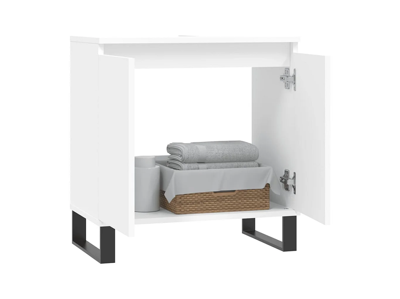 Armoire de salle de bain blanc 58x33x60 cm bois d'ingénierie