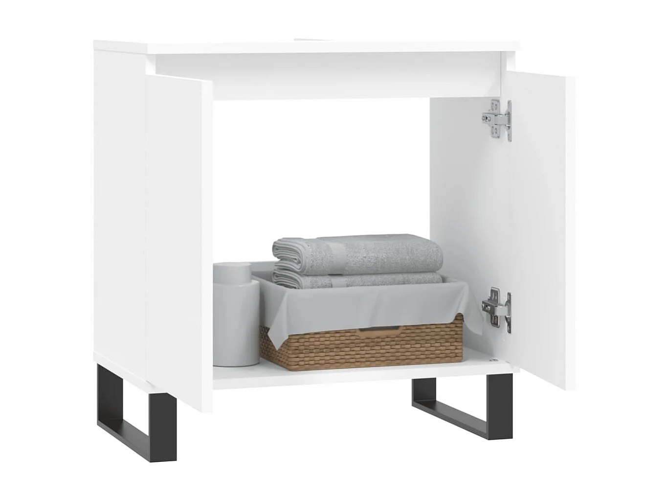 Armoire de salle de bain blanc 58x33x60 cm bois d'ingénierie