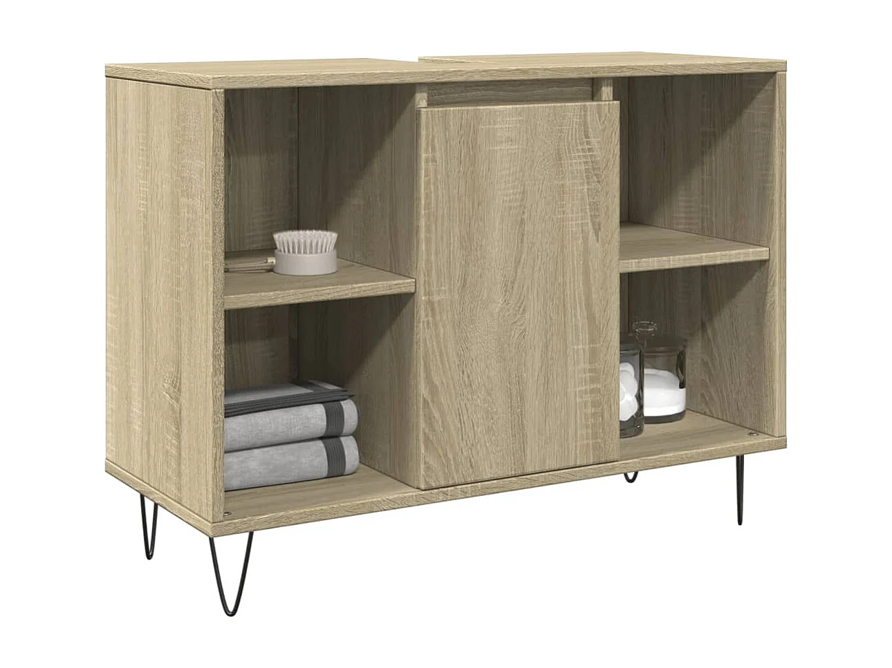 Armoire salle de bain chêne sonoma 80x33x60cm bois d'ingénierie