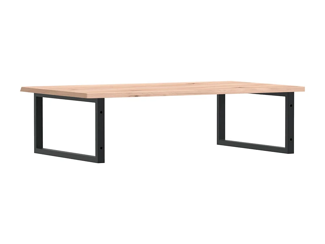 Ripiano a Parete per Lavabo in Acciaio e Massello di Rovere