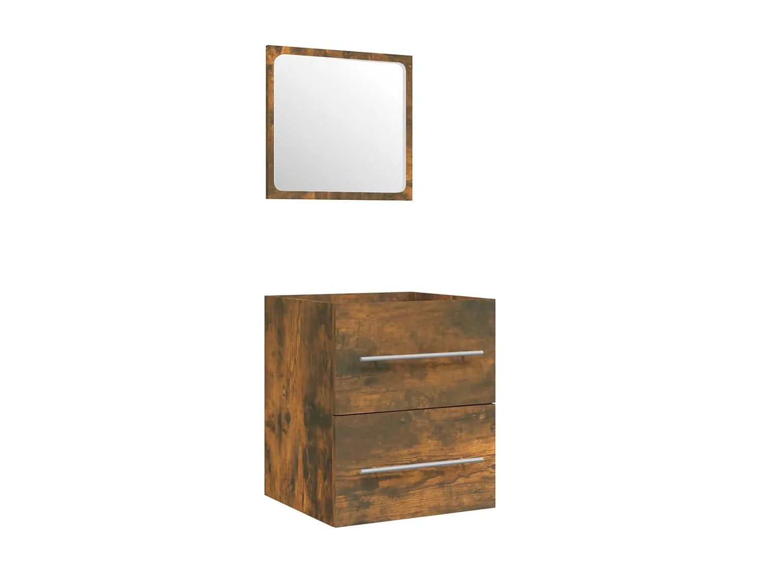 Meuble lavabo avec bassin intégré Chêne fumé Bois d'ingénierie