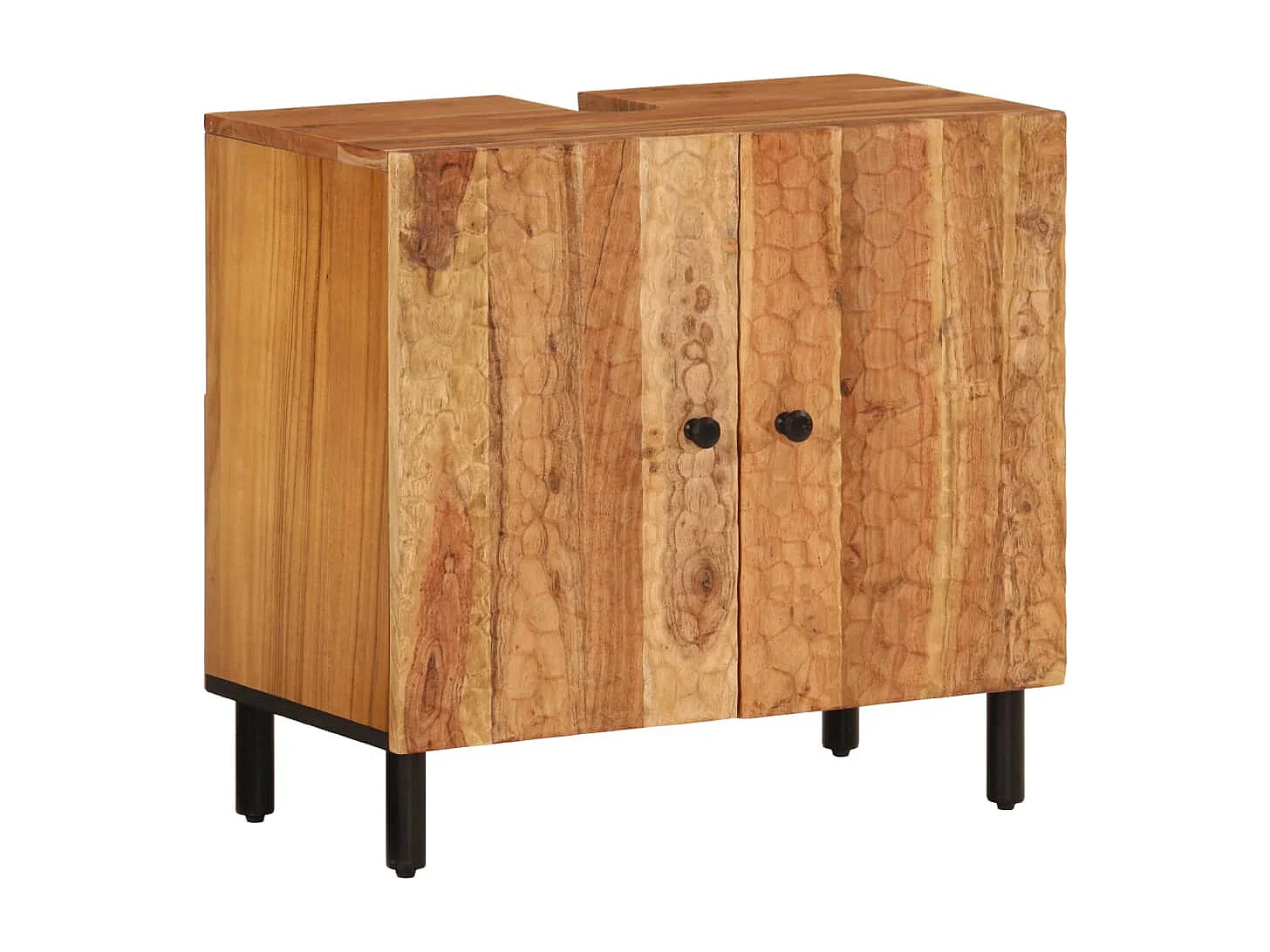 Armario de lavabo para baño madera maciza de acacia 62x33x58 cm