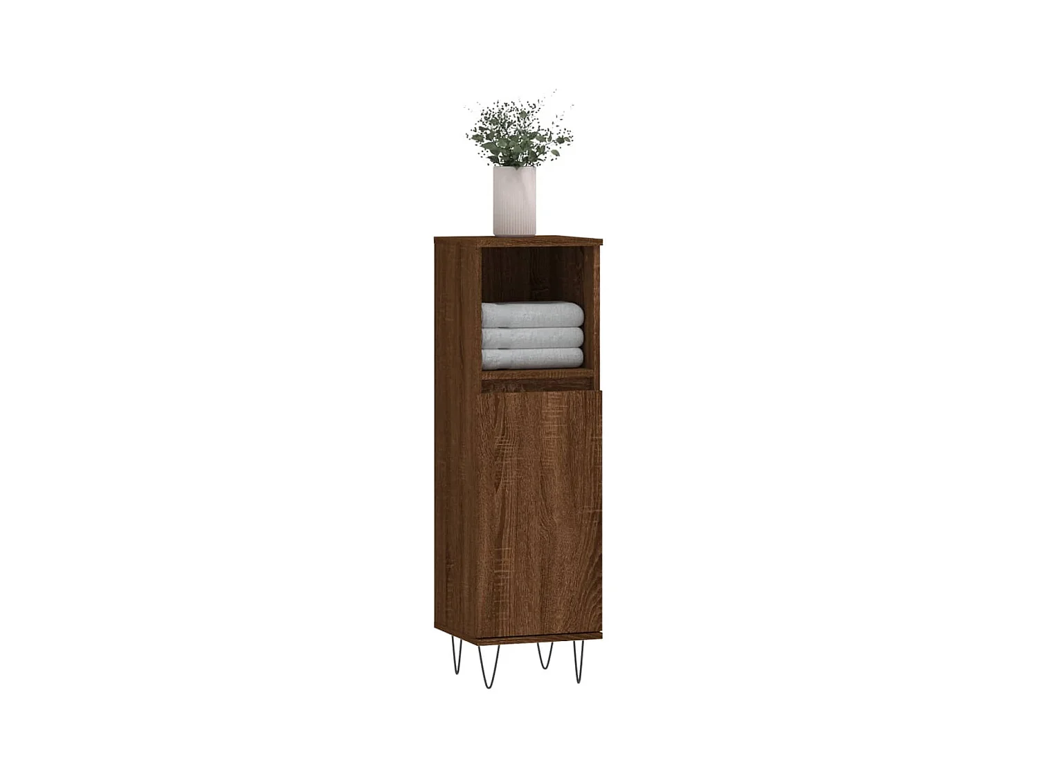 Armoire de bain chêne marron 30x30x100 cm bois d'ingénierie