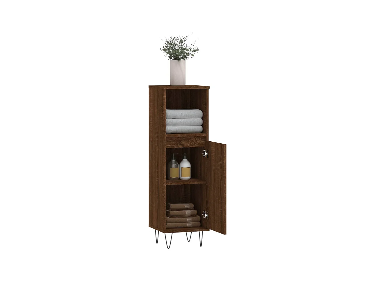 Armoire de bain chêne marron 30x30x100 cm bois d'ingénierie