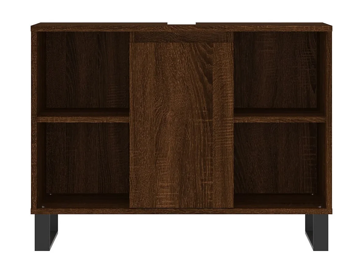Armoire salle de bain chêne marron 80x33x60cm bois d'ingénierie
