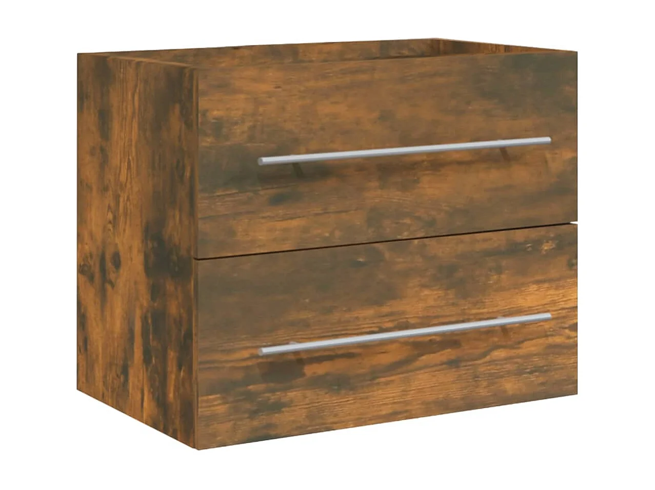 Meuble lavabo avec bassin intégré Chêne fumé Bois d'ingénierie